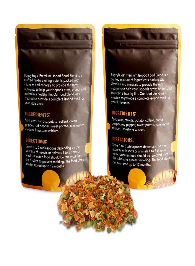 Bugzy Bugs Isoblend Premium Isopod Food Set of 2 All-Natural Dry Vegetable Feed Mix for Isopods, Reptiles, Small Insects, and Invertebrates - Image 2
